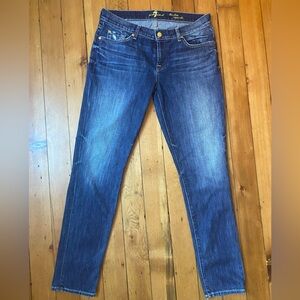 7 For All Mankind Jeans, Dark Wash, Slightly Destressed